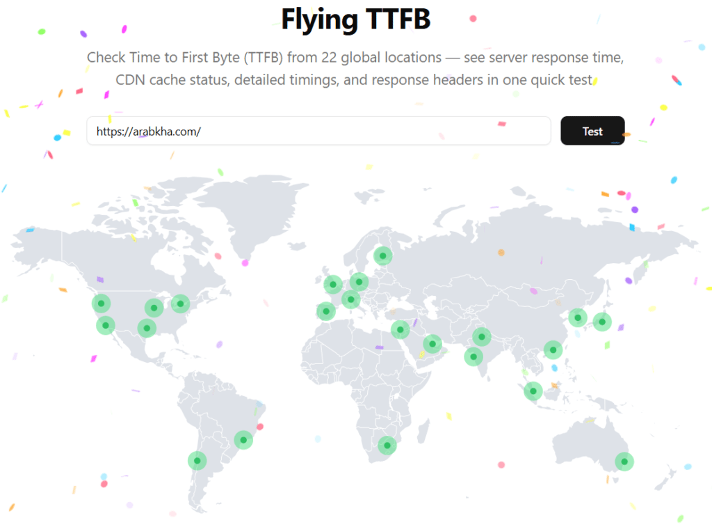 قياس arabkha.com على FlyingTTFB